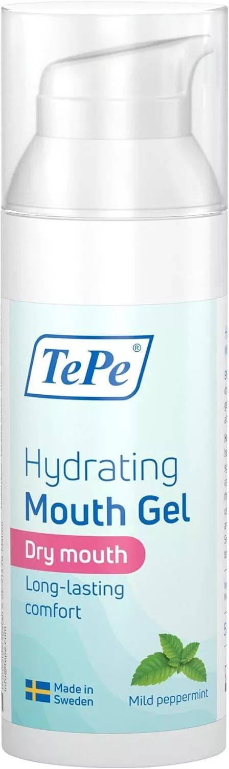 TePe Hydrating Mouth Gel for Dry Mouth, Mild Peppermint Gel for Relief