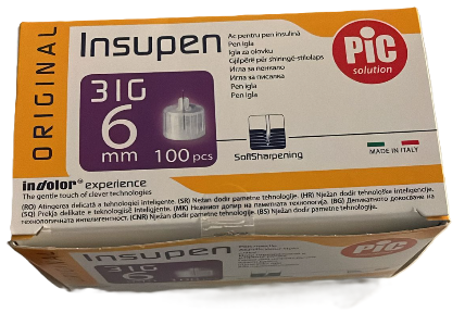 Insupen Original Pen Needles 6mm 31g, 100 Needles