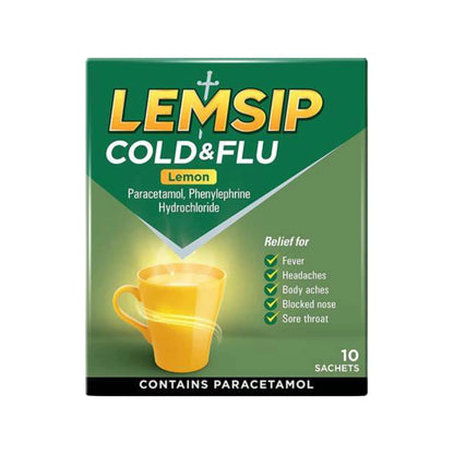 Lemsip Cold & Flu Lemon Sachets 10s