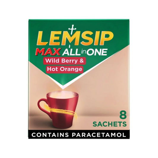 Lemsip Max All in One Wild Berry & Hot Orange Sachets 8s