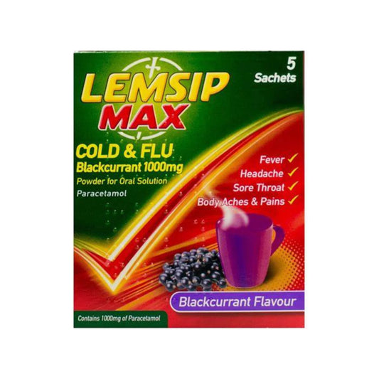 Lemsip Max Cold & Flu Blackcurrant 5s