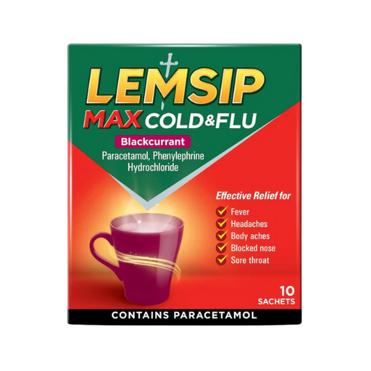 Lemsip Cold & Flu Blackcurrant 10s