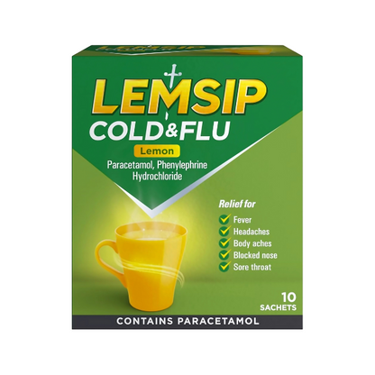 Lemsip Cold & Flu Lemon Sachets 10s