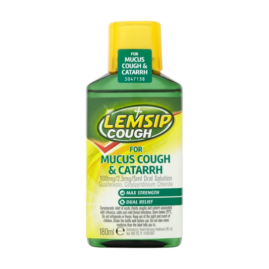 Lemsip Mucus Cough & Catarrh Oral Solution 2.5mg/100mg 180ml