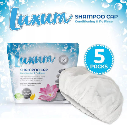 Luxura Shampoo Cap, Conditioning, No Rinse, Pack of 5
