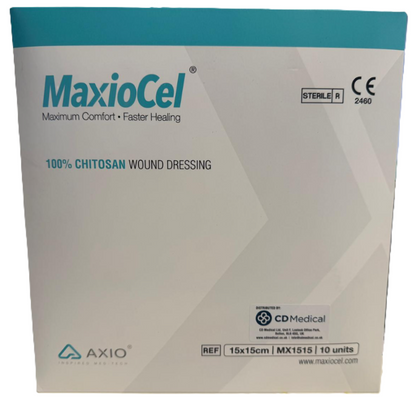 MaxioCel Chitosan Wound Dressing 15cm x 15cm - Pack of 10 Units