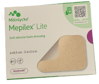 Mepilex Lite Soft Silicone Foam Dressing 6 × 8.5 cm (2.4 × 3.4 in) – Pack of 5