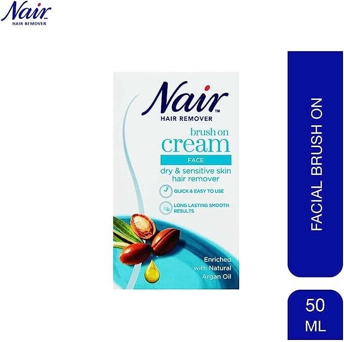 Nair Hair Remover Nourish Facial Brush-On Cream for Face & Body

