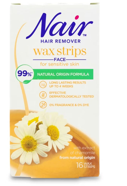 Nair Facial Wax Strips with Camomile Extract 16 Strips