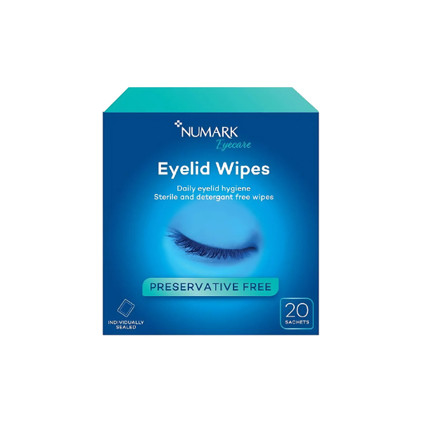 Numark eyelid wipes 20 sachets