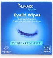 Numark eyelid wipes 20 sachets