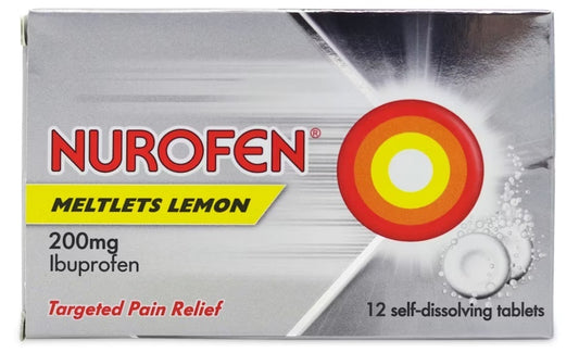Nurofen Meltlets Self- Dissolving Pain Relief Tablets Lemon 200mg Ibuprofen
