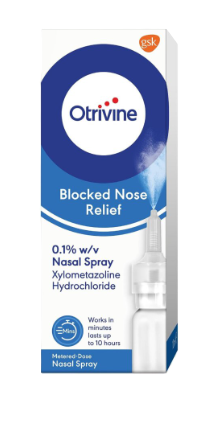 Otrivine Blocked Nose Relief Adult Cold & Flu Nasal Spray 0.1% 