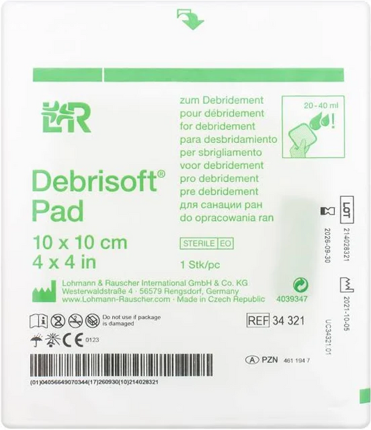Debrisoft Wound Debridement Pads 10cm x 10cm