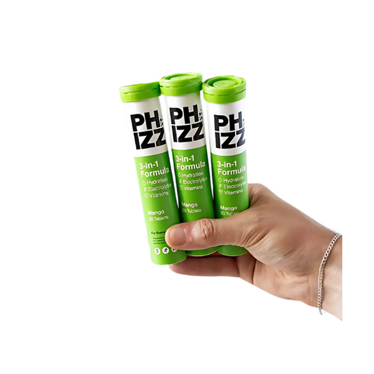 Phizz Mango 3-in-1 Hydration, Electrolytes And Vitamins Effervescent, 20 Tablets (3 Pack)
