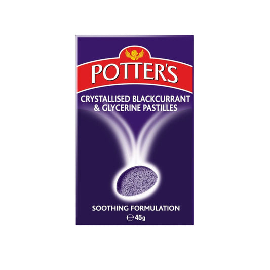 Potter's Crystallised Blackcurrant & Glycerine Pastilles 45g