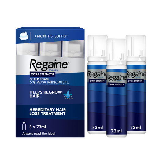 Regaine Extra Strength Scalp Cutaneous Foam (3x 73 ml), Treatment for Regrowth in Men with 5% Minoxidil, for Male Hair Loss