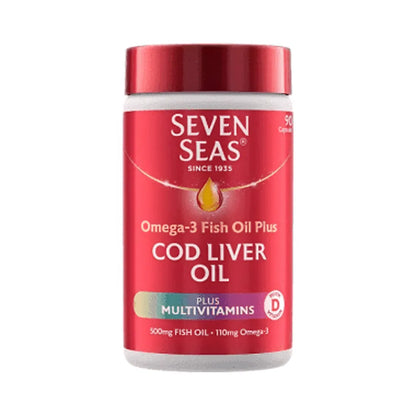 Seven Seas Cod Liver Oil Omega-3 Fish Oil Plus Multivitamins - 30 Capsules