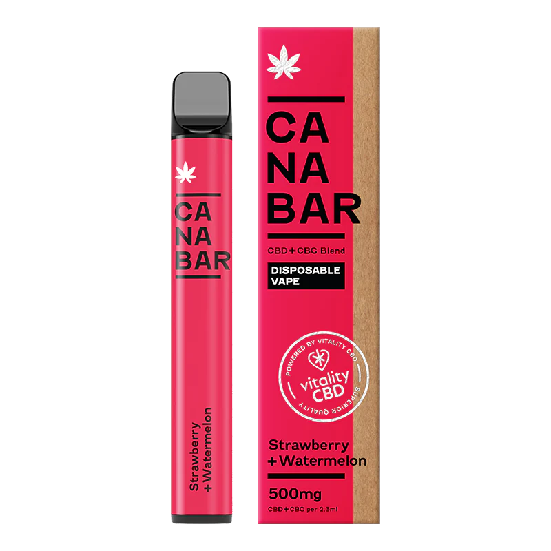 Canabar Disposable Vape Strawberry + Watermelon CANABAR™ Disposable CBD Vape Device 500mg CBD + CBG