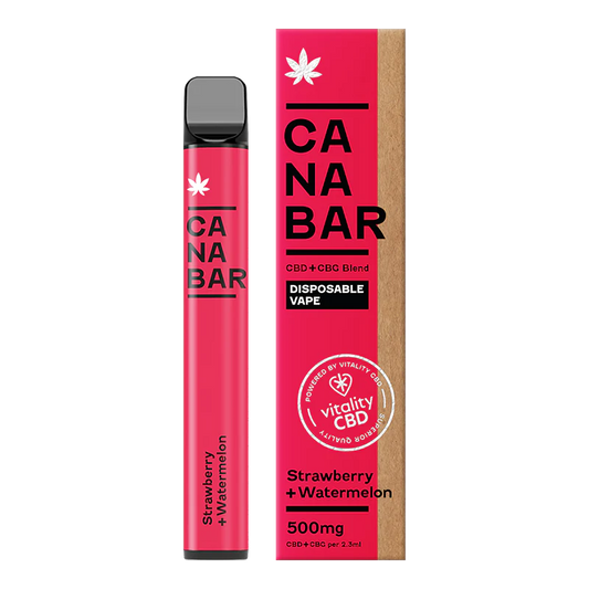 Canabar Disposable Vape Strawberry + Watermelon CANABAR™ Disposable CBD Vape Device 500mg CBD + CBG