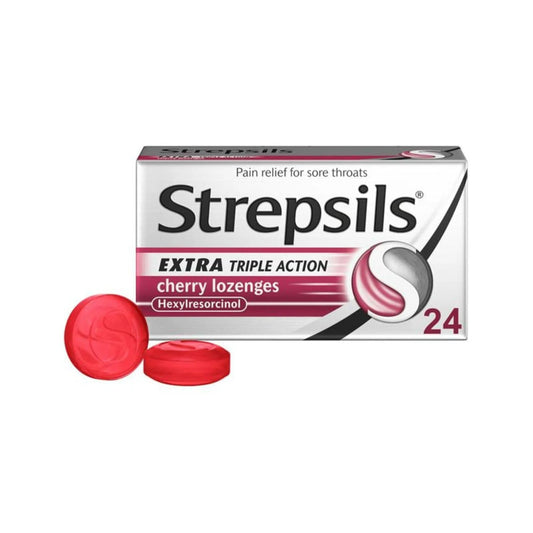 Strepsils Extra Triple Action Cherry Lozenges 24s