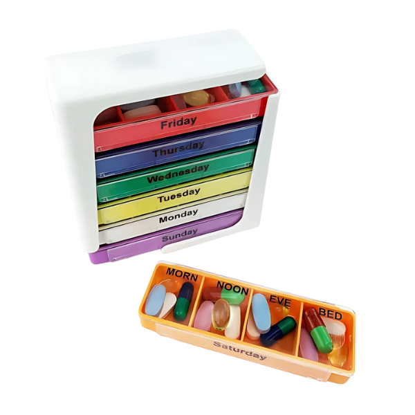 Weekly Stackable Pill Box Organiser – UK Meds Online