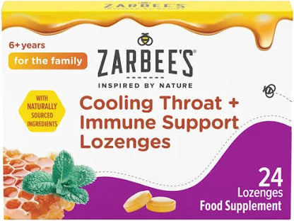 Zarbee's Cooling Throat + Immune Support Lozenges - 24 Lozenges