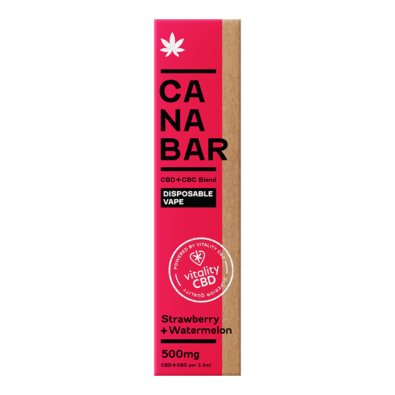 Canabar Disposable Vape Strawberry + Watermelon CANABAR™ Disposable CBD Vape Device 500mg CBD + CBG