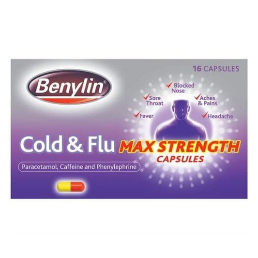 Benylin Cold & Flu Max Strength Capsules 16s.