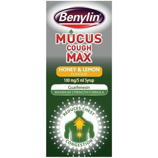 Benylin Mucus Cough Max Honey & Lemon Flavour Syrup 150ml.