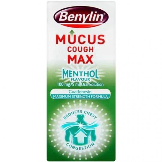 Benylin Mucus Cough Max Menthol Flavour Oral Suspension 150ml.