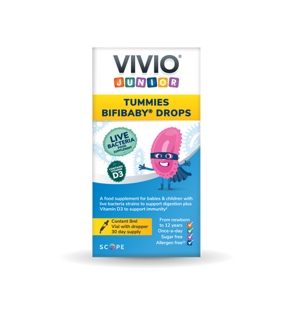 VIVIO Junior Tummies Bifibaby Drops - Digestive & Immune Support for Children - 8ml