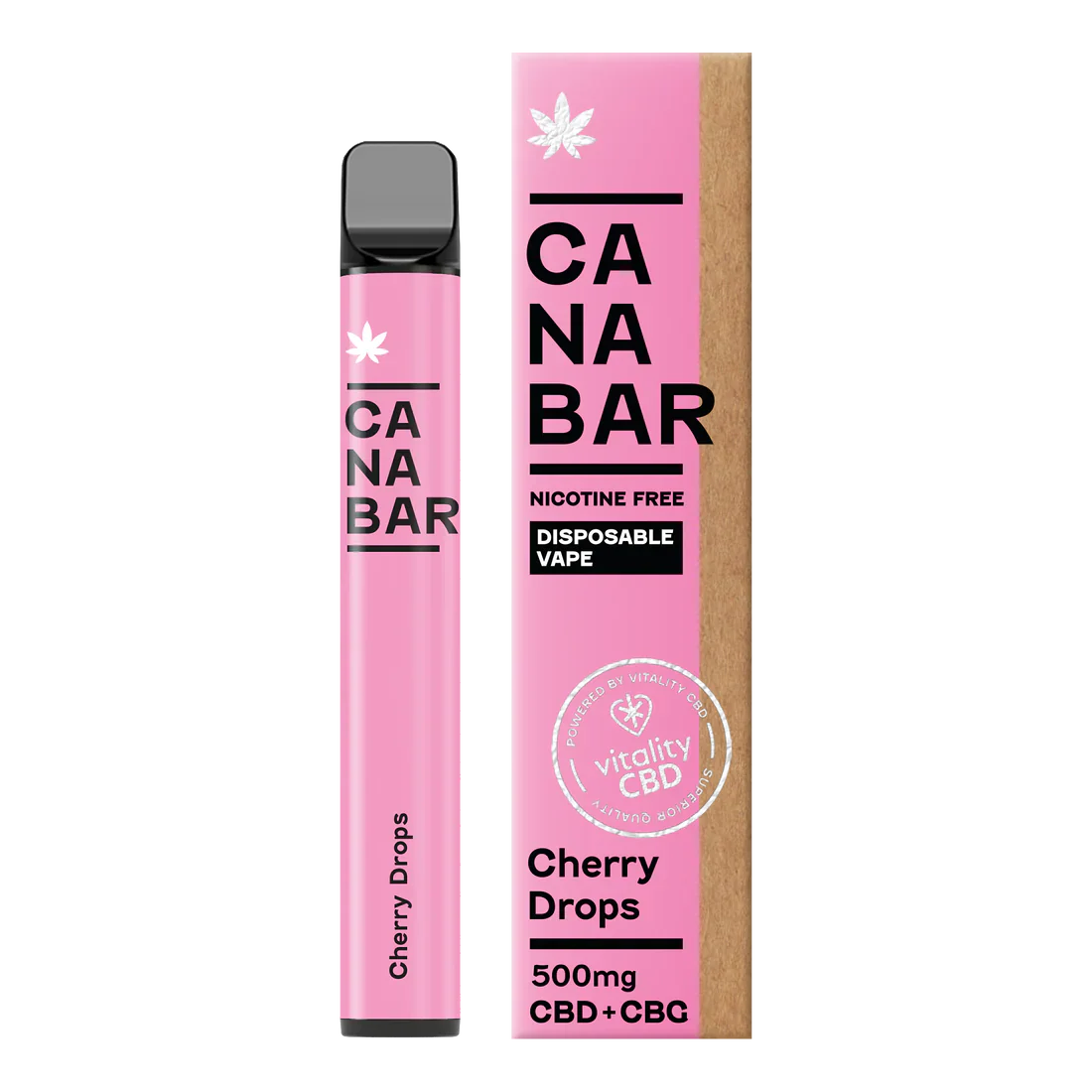 Canabar Disposable Vape Cherry Drops - Disposable CBD Vape Device 500mg CBD + CBG