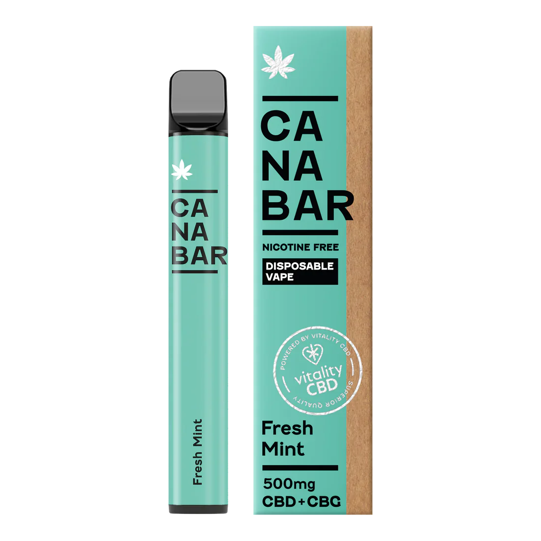 Canabar Disposable Vape Fresh Mint - Disposable CBD Vape Device 500mg CBD + CBG