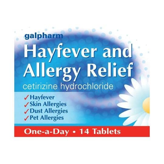 Galpharm Hayfever and Allergy Relief Tablets.