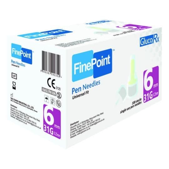 GlucoRx FinePoint Ultra Pen Needles.