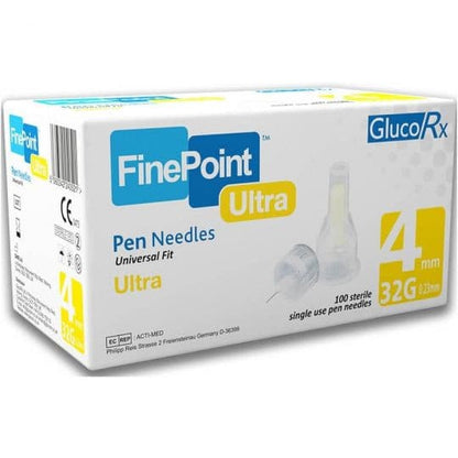 GlucoRx FinePoint Ultra Pen Needles.