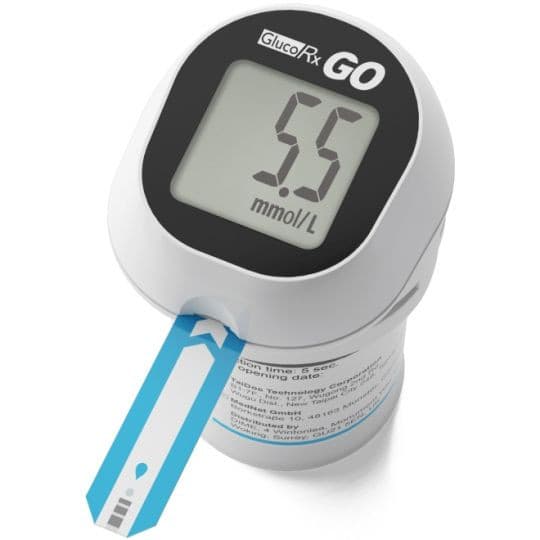 GlucoRx GO Integrated Blood Glucose Monitoring System with 50 Test Str ...