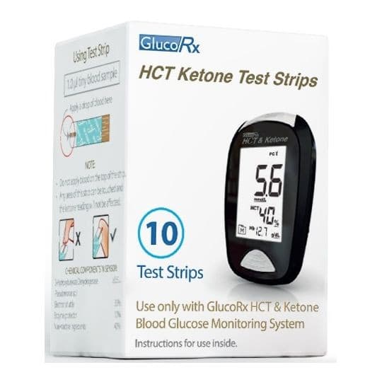 GlucoRx HCT Ketone Test Strips 10s – UK Meds Online