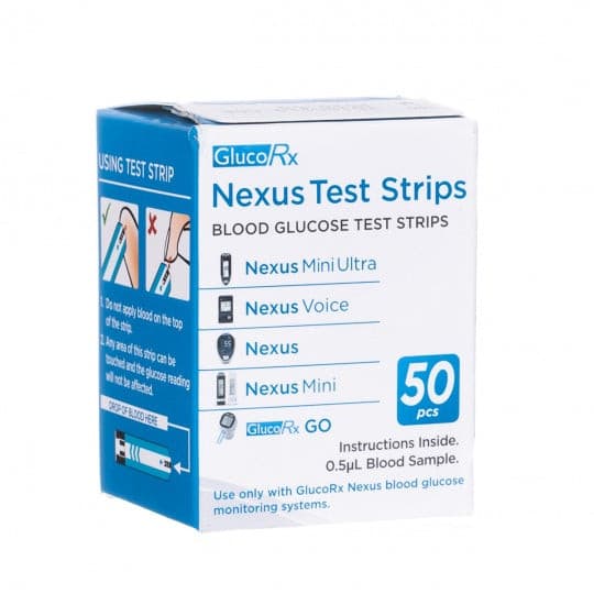 GlucoRx Nexus 50 Test Strips