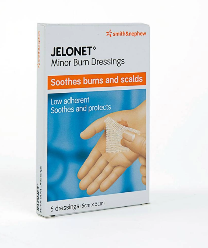 Jelonet Paraffin Gauze Burn Dressing | 5cm x 5cm | Pack of 5 | Open Weave Gauze | Low Adherent