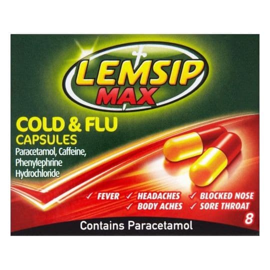 Lemsip Max Cold & Flu Capsules 8s.