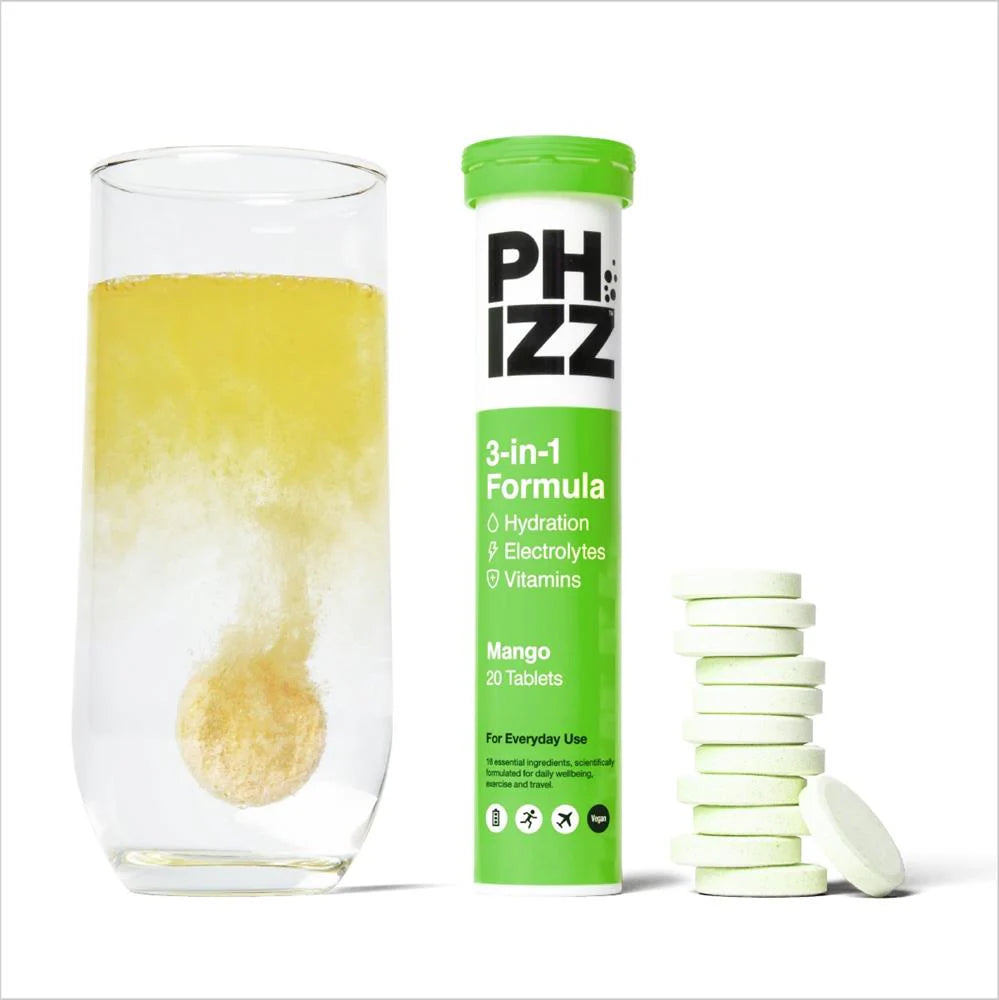 Phizz Mango 3-in-1 Hydration, Electrolytes and Vitamins Effervescent, 20 Tablets