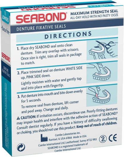 SeaBond, Denture Adhesive Seals, Original, 15 Lowers