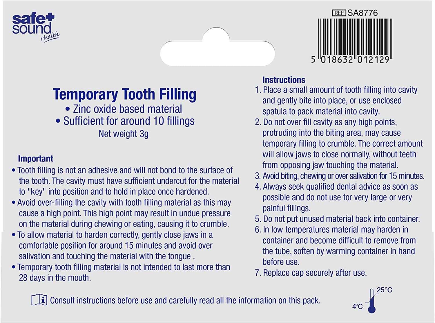 Pharmacy Safe & Sound Temporary Tooth Filling