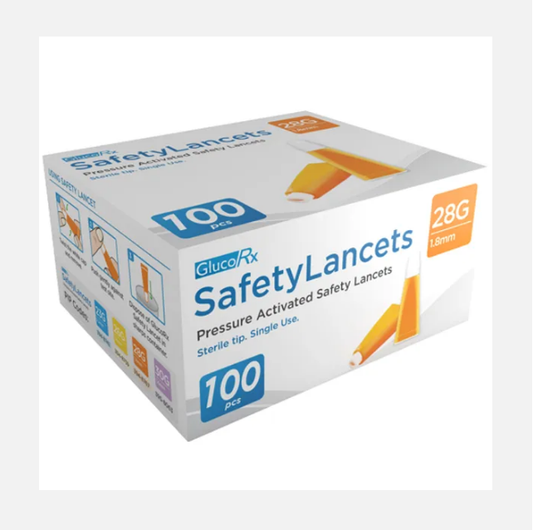 GlucoRx  Safety Lancets (26g- 1.8mm)