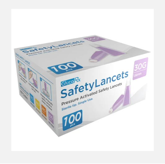 GlucoRx  Safety Lancets (30g-1.6mm)