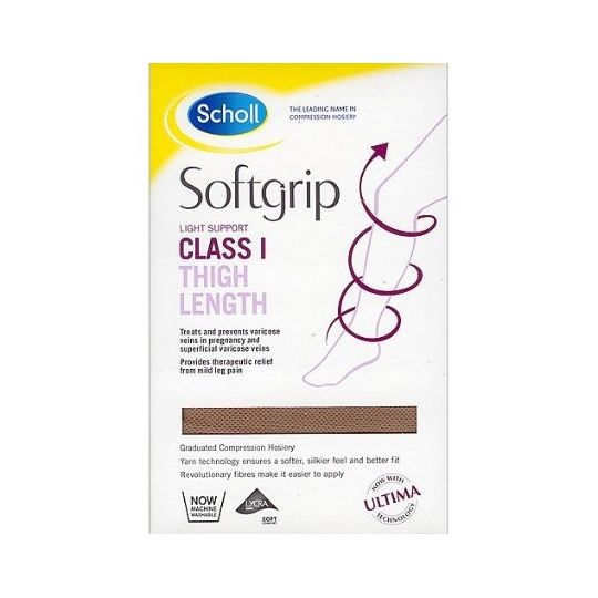 Scholl Softgrip Class 1 - Thigh Length Closed Toe - Compression Hosiery