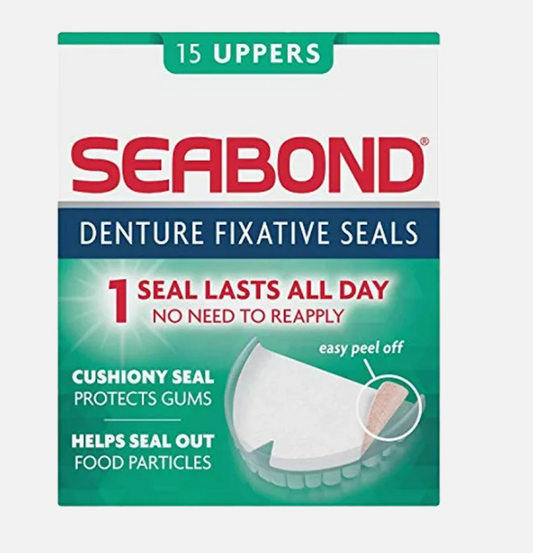 SeaBond, Denture Adhesive Seals, Original, 15 Uppers