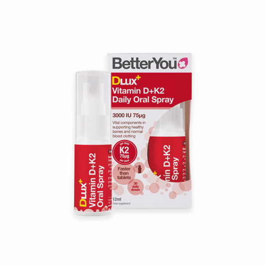 BetterYou DLux+ Vitamin D+K2 Oral Spray 3000IU (75mcg) - 12ml